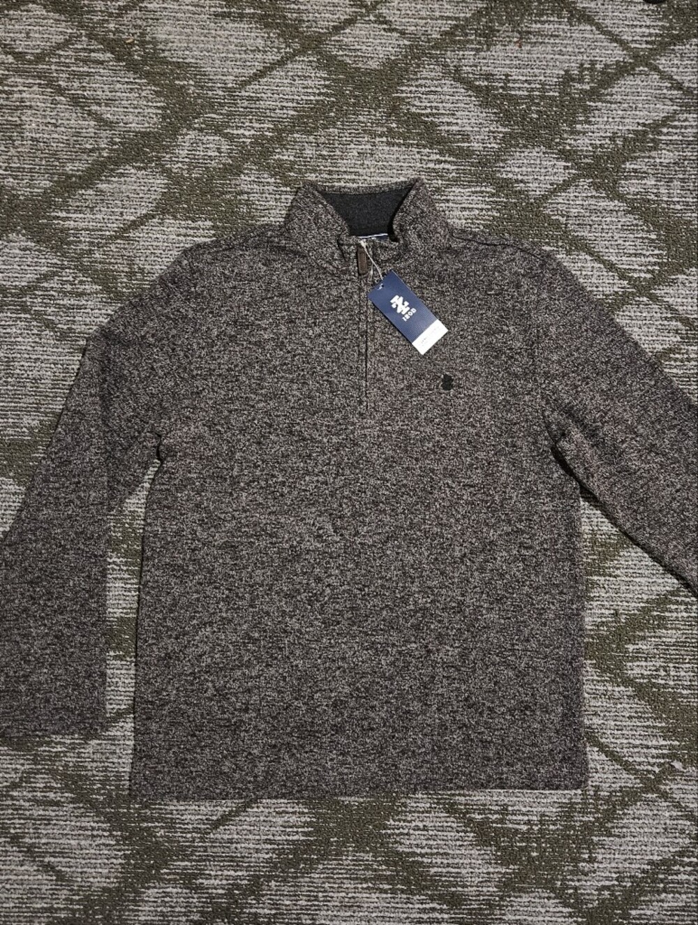 Izod Men's Comfort + Performance Heather Gray Zip-Up Sweater